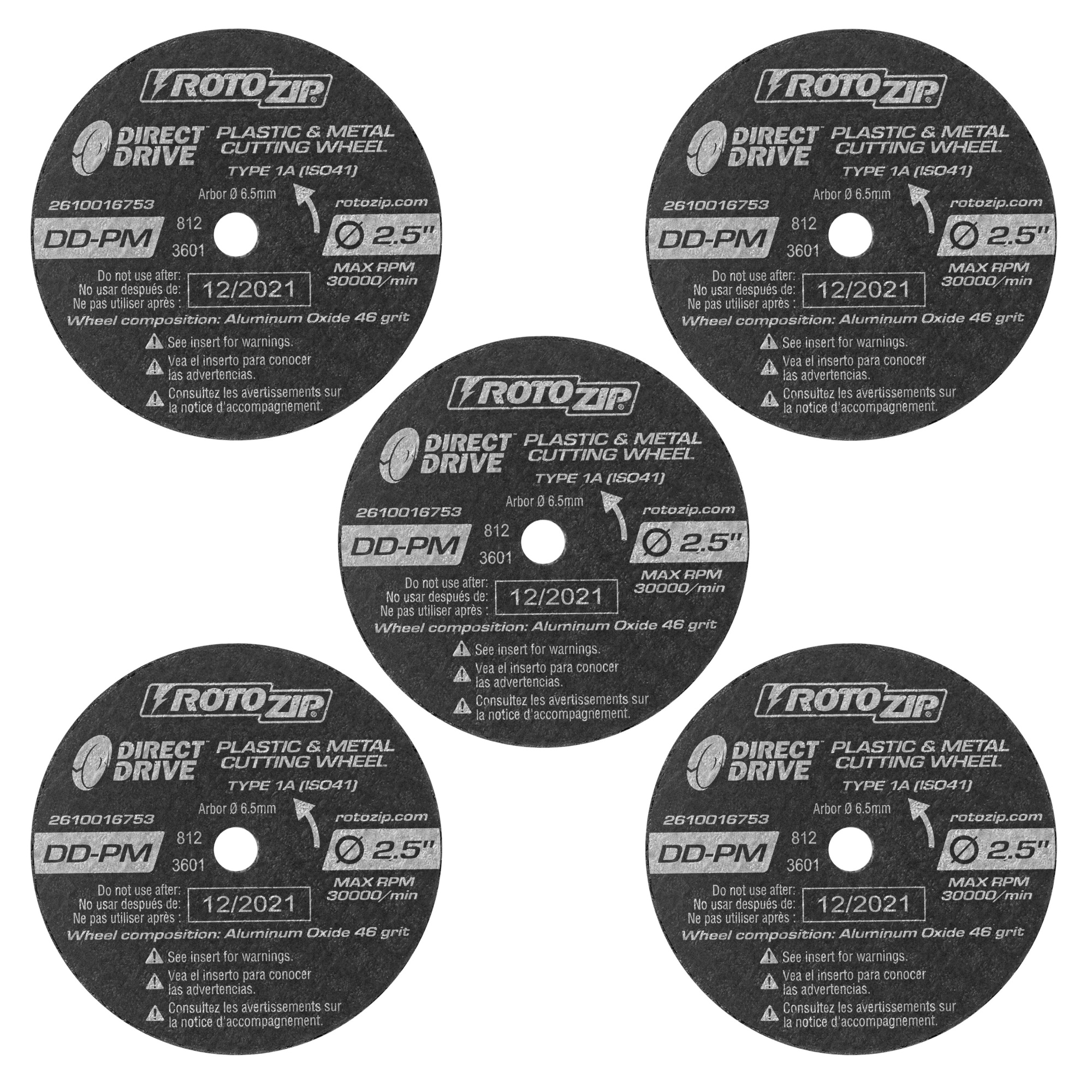 RotoZip Direct Drive Cut-Off Wheels — 3/4in. Cutting Depth, Metal and Plastic, 5 Pcs, Model# DD-PM5